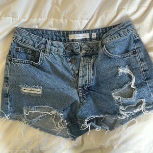Vintage crop jean shorts